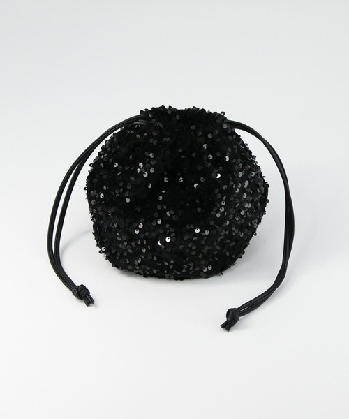 Gready Brilliant（グレディブリリアン）の「スパンコール巾着（クラッチバッグ・レディース・ブラック・FREE）」の5枚目の写真