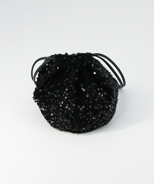 Gready Brilliant（グレディブリリアン）の「スパンコール巾着（クラッチバッグ・レディース・ブラック・FREE）」の7枚目の写真