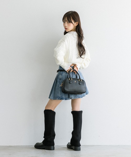 OLIVE des OLIVE（オリーブデオリーブ）の「細ベルト付きプリーツスカート　1032010090（スカート・レディース・チェック/ワンウォッシュ/チャコールグレー/ブラック・FREE）」の11枚目の写真