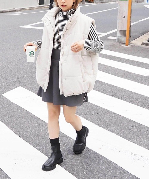 tiptop（ティップトップ）の「【選べる2タイプ】スタンドカラーBIGベスト（ベスト・レディース・ホワイト系その他/アイボリー/ブラック/ブラック系その他・FREE）」の19枚目の写真