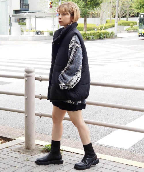 tiptop（ティップトップ）の「【選べる2タイプ】スタンドカラーBIGベスト（ベスト・レディース・ホワイト系その他/アイボリー/ブラック/ブラック系その他・FREE）」の8枚目の写真