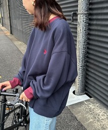 【WEB限定】[U.S. POLO ASSN./ユーエスポロアッスン] 別注 ワンポイントロゴ刺繍 クルーネックスウェット