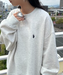 【WEB限定】[U.S. POLO ASSN./ユーエスポロアッスン] 別注 ワンポイントロゴ刺繍 クルーネックスウェット