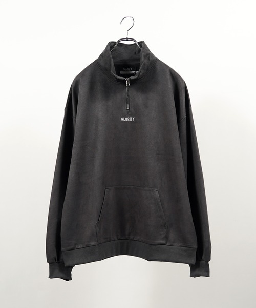 1111clothing(ワンフォークロージング)の「ロゴ刺繍 フェイクスエード ハーフジップ / Logo embroidery faux suede half zip(その他トップス・メンズ・アイボリー/チャコールグレー/ブラウン/ダークグリーン・M/L)」の10枚目の写真