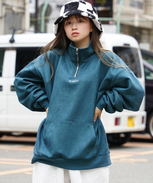 1111clothing(ワンフォークロージング)の「ロゴ刺繍 フェイクスエード ハーフジップ / Logo embroidery faux suede half zip(その他トップス・メンズ・アイボリー/チャコールグレー/ブラウン/ダークグリーン・M/L)」の21枚目の写真