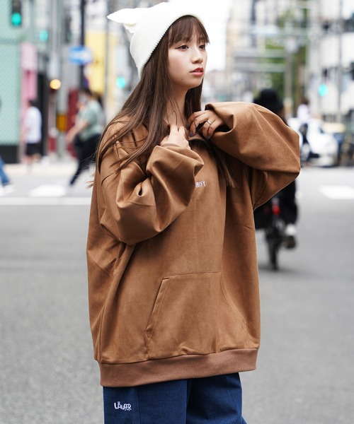 1111clothing(ワンフォークロージング)の「ロゴ刺繍 フェイクスエード ハーフジップ / Logo embroidery faux suede half zip(その他トップス・メンズ・アイボリー/チャコールグレー/ブラウン/ダークグリーン・M/L)」の17枚目の写真