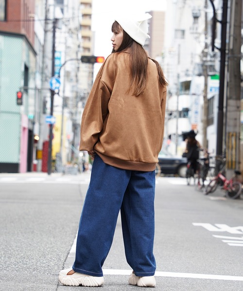 1111clothing(ワンフォークロージング)の「ロゴ刺繍 フェイクスエード ハーフジップ / Logo embroidery faux suede half zip(その他トップス・メンズ・アイボリー/チャコールグレー/ブラウン/ダークグリーン・M/L)」の19枚目の写真