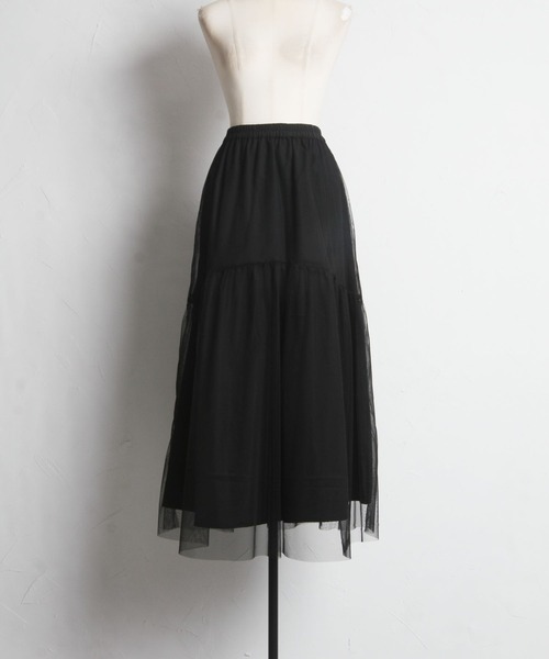 tocco closet（トッコ　クローゼット）の「【ZOZO限定】リバーシブル切替チュールスカート（スカート・レディース・ブラック/グレイッシュベージュ・M）」の9枚目の写真
