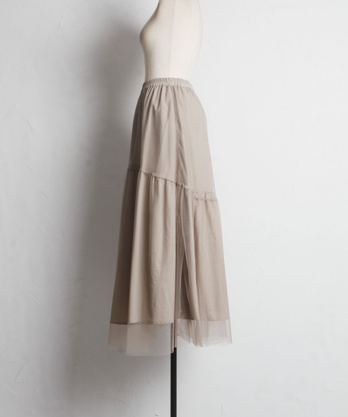 tocco closet（トッコ　クローゼット）の「【ZOZO限定】リバーシブル切替チュールスカート（スカート・レディース・ブラック/グレイッシュベージュ・M）」の6枚目の写真