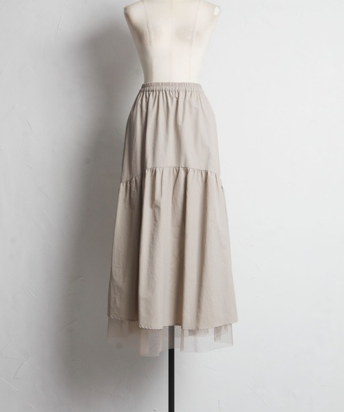 tocco closet（トッコ　クローゼット）の「【ZOZO限定】リバーシブル切替チュールスカート（スカート・レディース・ブラック/グレイッシュベージュ・M）」の5枚目の写真