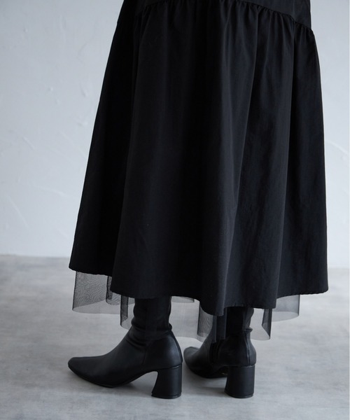 tocco closet（トッコ　クローゼット）の「【ZOZO限定】リバーシブル切替チュールスカート（スカート・レディース・ブラック/グレイッシュベージュ・M）」の11枚目の写真