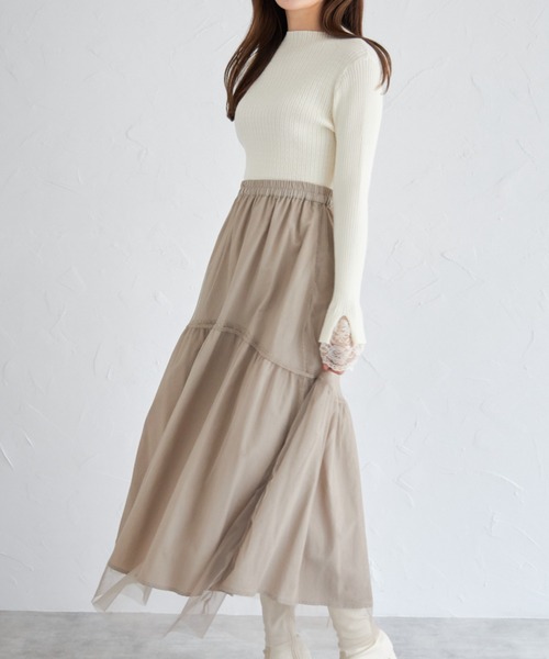 tocco closet（トッコ　クローゼット）の「【ZOZO限定】リバーシブル切替チュールスカート（スカート・レディース・ブラック/グレイッシュベージュ・M）」の16枚目の写真