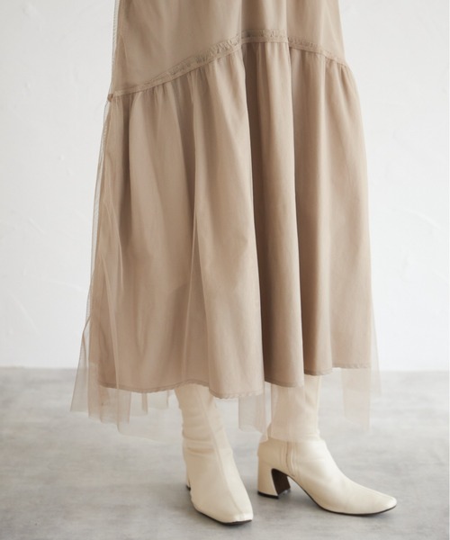 tocco closet（トッコ　クローゼット）の「【ZOZO限定】リバーシブル切替チュールスカート（スカート・レディース・ブラック/グレイッシュベージュ・M）」の20枚目の写真