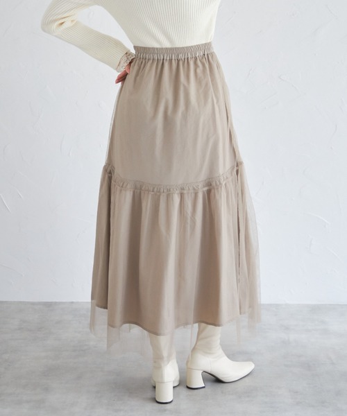 tocco closet（トッコ　クローゼット）の「【ZOZO限定】リバーシブル切替チュールスカート（スカート・レディース・ブラック/グレイッシュベージュ・M）」の12枚目の写真