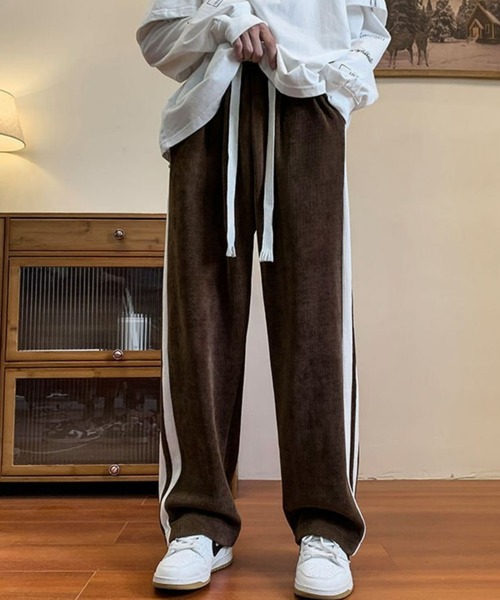 BASQUE magenta(バスクマゼンタ)の「サイドラインデザインコーデュロイトラックパンツ(その他パンツ・メンズ・ブラウン/スミクロ/ブラック/ホワイト・M/L)」の19枚目の写真