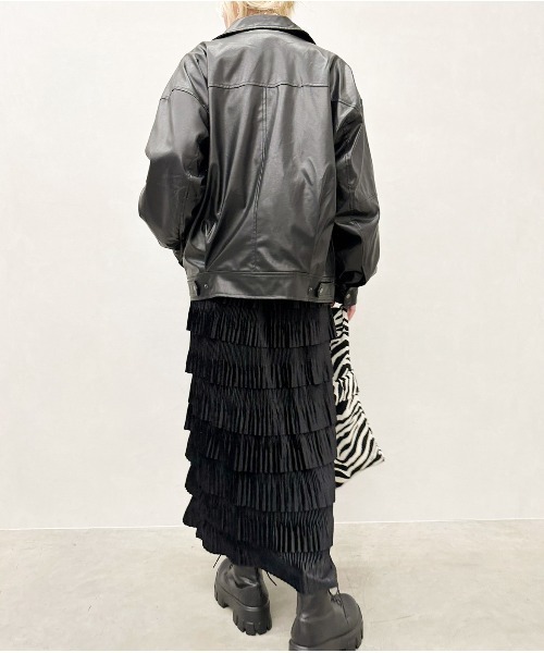 SpRay（スプレイ）の「エコレザ－ＢＩＧライダ－ス（ライダースジャケット・レディース・ブラック・FREE）」の3枚目の写真