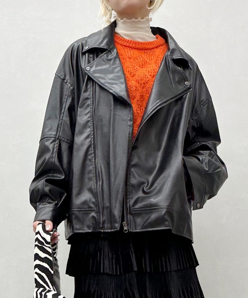 SpRay（スプレイ）の「エコレザ－ＢＩＧライダ－ス（ライダースジャケット・レディース・ブラック・FREE）」の4枚目の写真