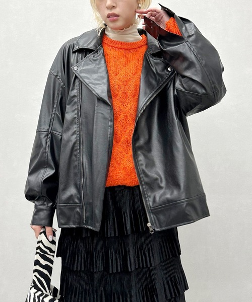 SpRay（スプレイ）の「エコレザ－ＢＩＧライダ－ス（ライダースジャケット・レディース・ブラック・FREE）」の7枚目の写真