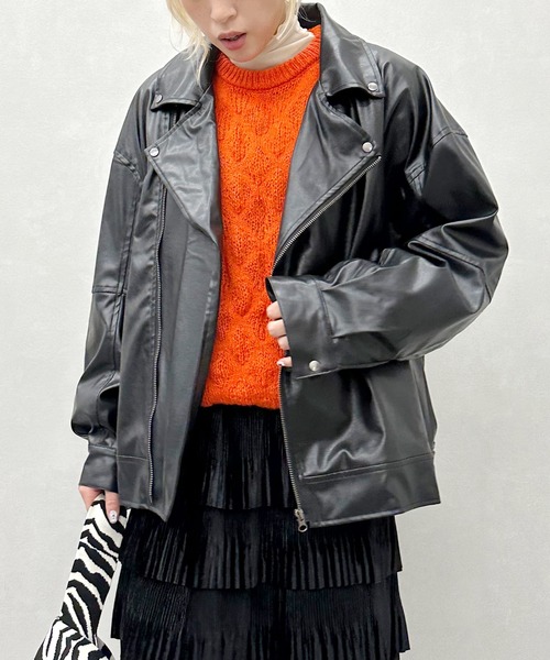 SpRay（スプレイ）の「エコレザ－ＢＩＧライダ－ス（ライダースジャケット・レディース・ブラック・FREE）」の8枚目の写真