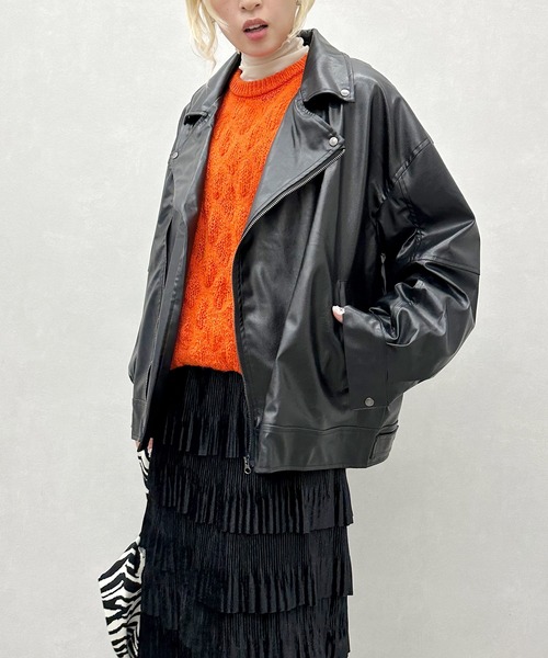 SpRay（スプレイ）の「エコレザ－ＢＩＧライダ－ス（ライダースジャケット・レディース・ブラック・FREE）」の9枚目の写真