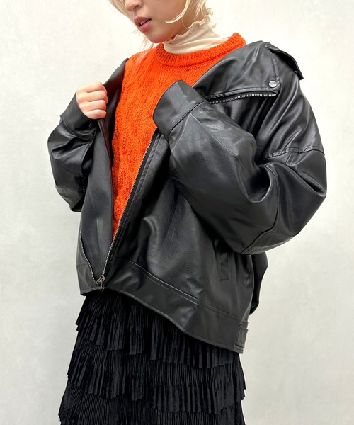 SpRay（スプレイ）の「エコレザ－ＢＩＧライダ－ス（ライダースジャケット・レディース・ブラック・FREE）」の10枚目の写真