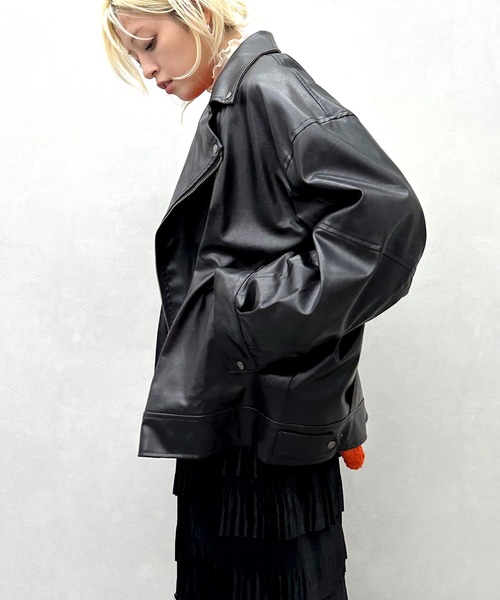 SpRay（スプレイ）の「エコレザ－ＢＩＧライダ－ス（ライダースジャケット・レディース・ブラック・FREE）」の11枚目の写真