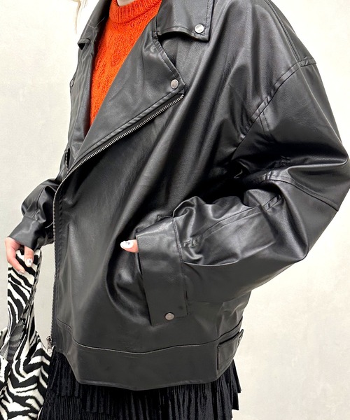 SpRay（スプレイ）の「エコレザ－ＢＩＧライダ－ス（ライダースジャケット・レディース・ブラック・FREE）」の14枚目の写真