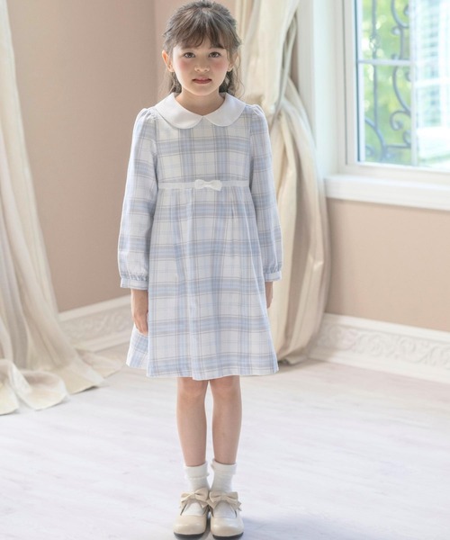 【美品】Catherine Cottageチェック フォーマル ワンピース150 Catherine Cottage ワンピース チェックの丸襟フォーマル