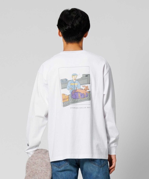 Right-on(ライトオン)の「バックグラフィック長袖Tシャツ(Tシャツ/カットソー・メンズ・ホワイト/ブラック・M/L/XL)」の2枚目の写真