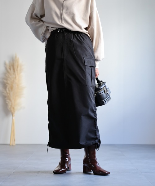 ap retro(アプレトロ)の「バックスリットロングカーゴスカート(スカート・レディース・チャコールグレー/ブラック/カーキ・FREE)」の19枚目の写真