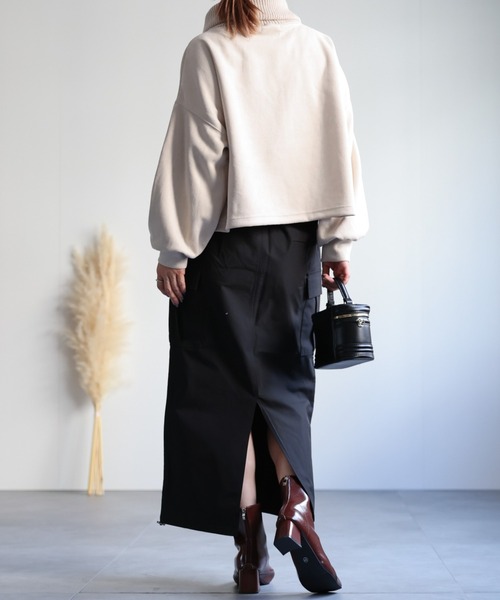 ap retro(アプレトロ)の「バックスリットロングカーゴスカート(スカート・レディース・チャコールグレー/ブラック/カーキ・FREE)」の7枚目の写真