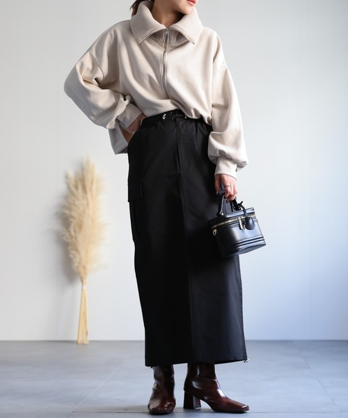 ap retro(アプレトロ)の「バックスリットロングカーゴスカート(スカート・レディース・チャコールグレー/ブラック/カーキ・FREE)」の9枚目の写真