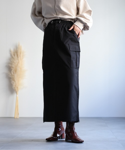 ap retro(アプレトロ)の「バックスリットロングカーゴスカート(スカート・レディース・チャコールグレー/ブラック/カーキ・FREE)」の10枚目の写真