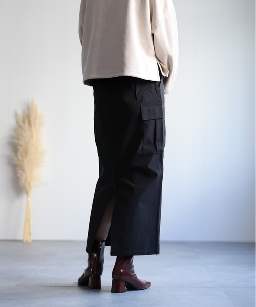 ap retro(アプレトロ)の「バックスリットロングカーゴスカート(スカート・レディース・チャコールグレー/ブラック/カーキ・FREE)」の12枚目の写真