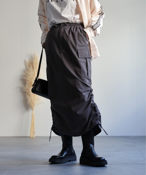 新品★DeuxiemeClasse★badassスカート★アパルトモン、AP セール】バックスリットロングカーゴスカート（スカート）｜ap retro