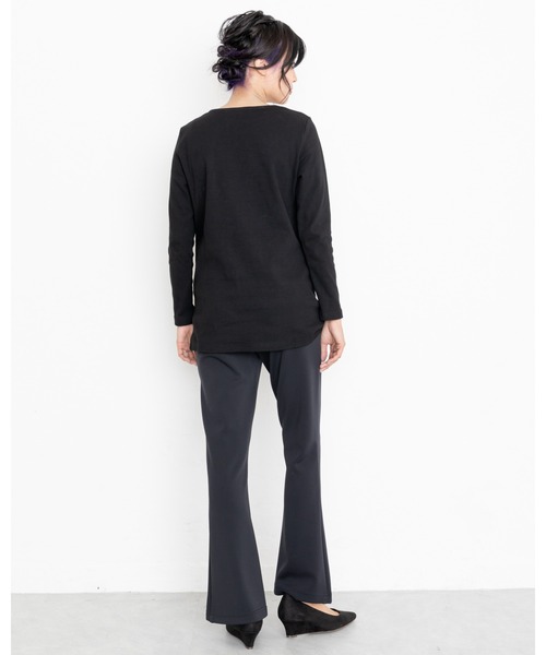 PATRIOT TAXI SELECT(パトリオットタクシーセレクト)の「【BREEZE CROSS CLOSET】授乳口付きテレコトップス(マタニティウェア/グッズ・レディース・ブラック/オフホワイト・M~L)」の7枚目の写真