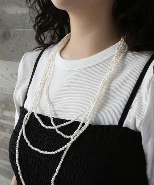 colleca la（コレカラ）の「スーパーロングパールネックレス［300cm］（ネックレス・レディース・ホワイト・ﾌﾘ-）」の5枚目の写真
