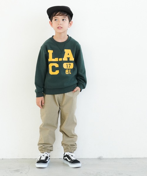 coca(coca)(コカ)の「【WEB限定セール】キッズ 裏フリースジョガーパンツ(スウェットパンツ・キッズ・ベージュ/ブラック・110/120/130/140)」の1枚目の写真