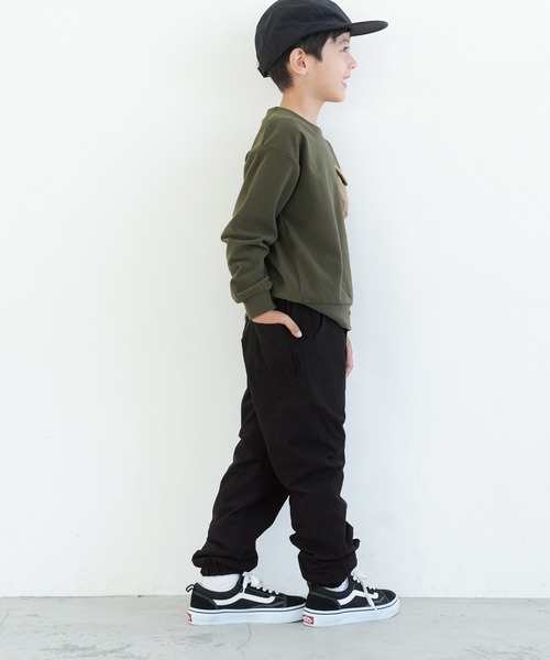 coca(coca)(コカ)の「【WEB限定セール】キッズ 裏フリースジョガーパンツ(スウェットパンツ・キッズ・ベージュ/ブラック・110/120/130/140)」の6枚目の写真