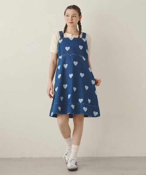 超爆安 セール】HEART PRINTED DENIM DRESS（ワンピース）｜MILKFED ワンピース