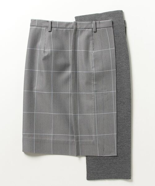 JNBY(ジェーエヌビーワイ)の「Retro-plaid Spliced Skirt(スカート・レディース・イエロー系その他3/グレー系その他5・36/38)」の3枚目の写真