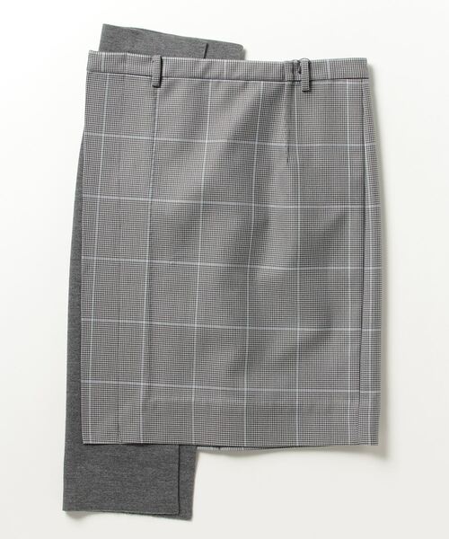 JNBY(ジェーエヌビーワイ)の「Retro-plaid Spliced Skirt(スカート・レディース・イエロー系その他3/グレー系その他5・36/38)」の2枚目の写真
