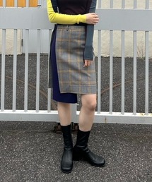 JNBY | Retro-plaid Spliced Skirt(スカート)
