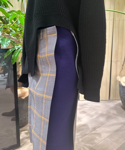 JNBY(ジェーエヌビーワイ)の「Retro-plaid Spliced Skirt(スカート・レディース・イエロー系その他3/グレー系その他5・36/38)」の8枚目の写真