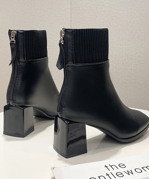 Miniministore(ミニミニストア)の「ショートブーツ 美脚 リブ切り替えブーツ(ブーツ・レディース・ベージュ/ブラック・23.5cm/24.5cm/23.0cm/24.0cm/25.0cm)」の17枚目の写真