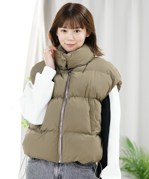 ムラサキスポーツ(ムラサキスポーツ)の「【ムラサキスポーツ限定】KOREA/コリア ジャケット ベスト NUZZON VEST NUZZON-2F121-01(ベスト・レディース・ベージュ/ブラック/ホワイト・FREE)」の2枚目の写真