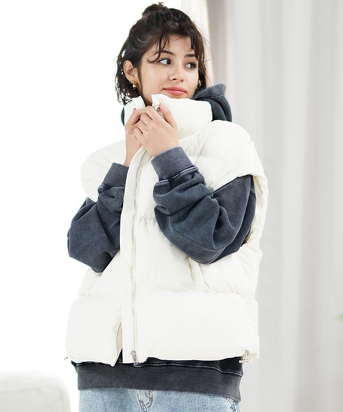 ムラサキスポーツ(ムラサキスポーツ)の「【ムラサキスポーツ限定】KOREA/コリア ジャケット ベスト NUZZON VEST NUZZON-2F121-01(ベスト・レディース・ベージュ/ブラック/ホワイト・FREE)」の1枚目の写真