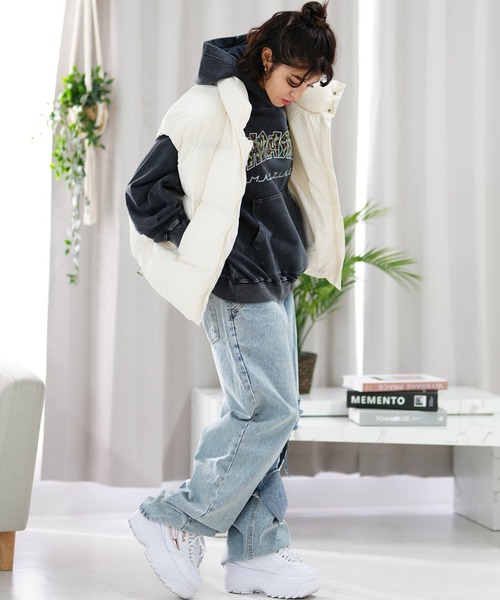 ムラサキスポーツ(ムラサキスポーツ)の「【ムラサキスポーツ限定】KOREA/コリア ジャケット ベスト NUZZON VEST NUZZON-2F121-01(ベスト・レディース・ベージュ/ブラック/ホワイト・FREE)」の6枚目の写真