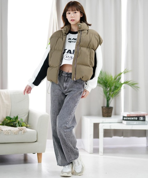 ムラサキスポーツ(ムラサキスポーツ)の「【ムラサキスポーツ限定】KOREA/コリア ジャケット ベスト NUZZON VEST NUZZON-2F121-01(ベスト・レディース・ベージュ/ブラック/ホワイト・FREE)」の12枚目の写真