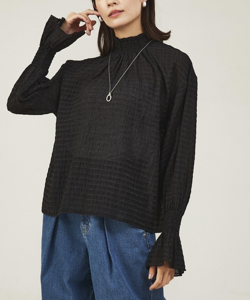 abahouse mavie（アバハウスマヴィ）の「シアーシャーリングブラウス（シャツ/ブラウス・レディース・レモンイエロー/ホワイト/ブラック・フリー）」の3枚目の写真